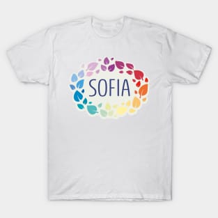 Sofia name with colorful leaves T-Shirt